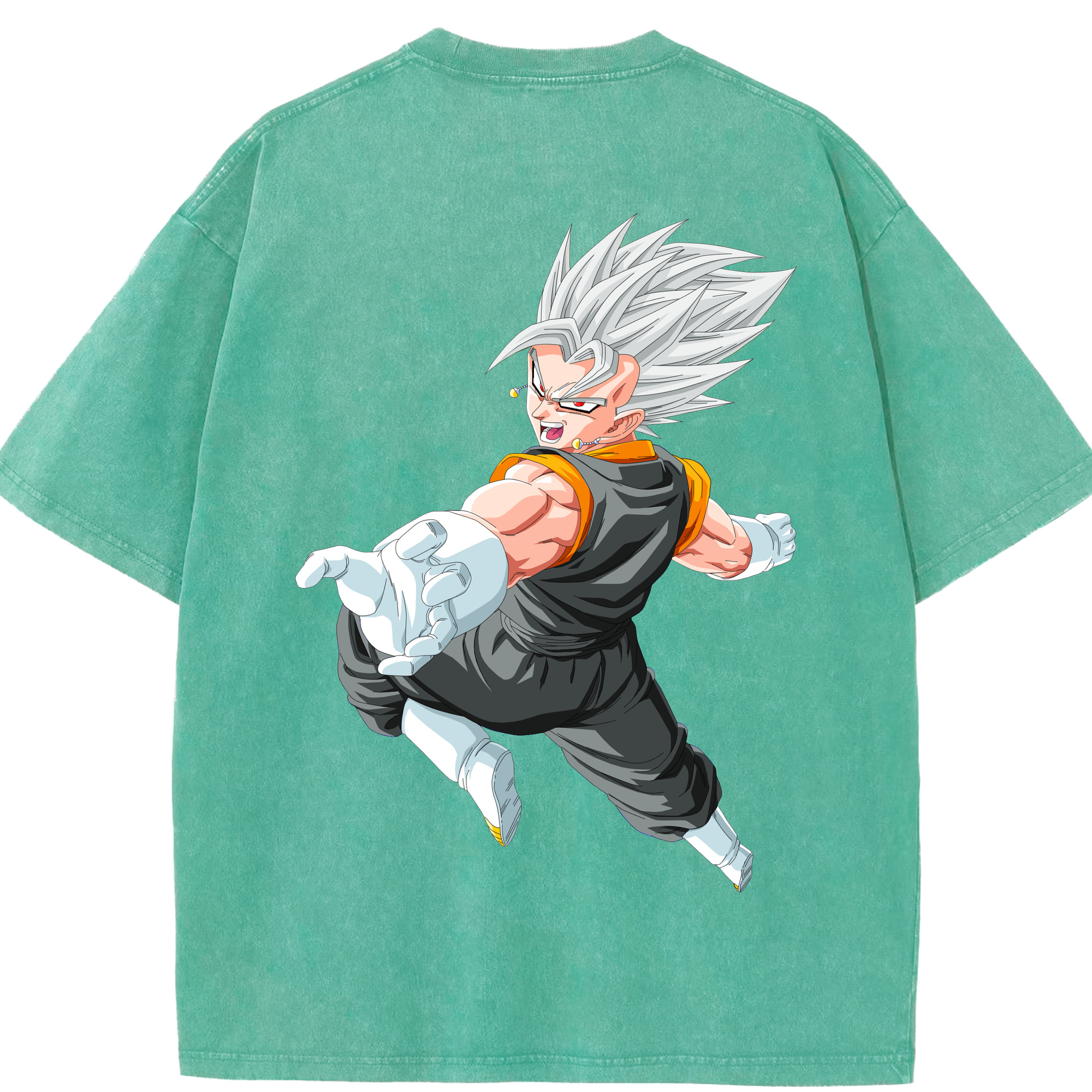 （画像用） ドラゴンボール ベジータ四世（Bejīta Yonsei）DRAGON BALL Vegeta IV 綿100% ヴィンテージ風 半袖Tシャツ（背面プリント）